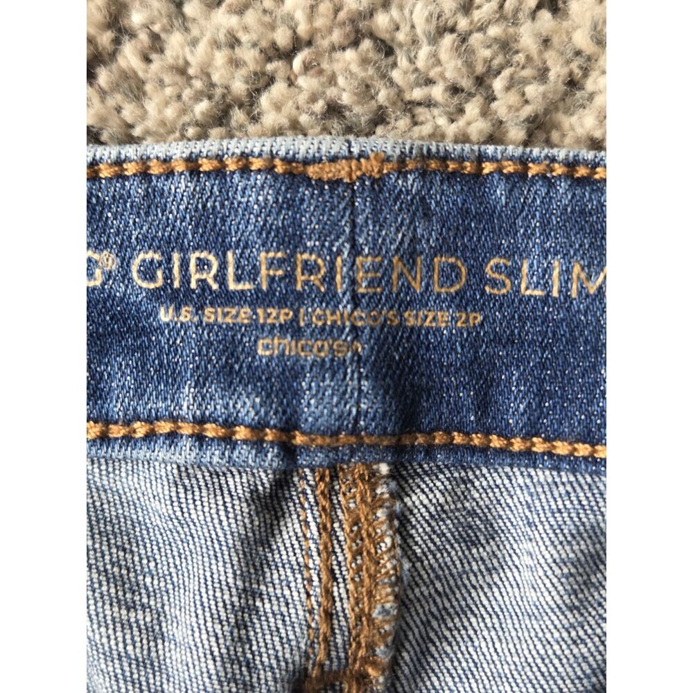 Chico's So Slimming Girlfriend Slim Leg Crop Jeans - Size 2P (US 12P) - Picture 6 of 7